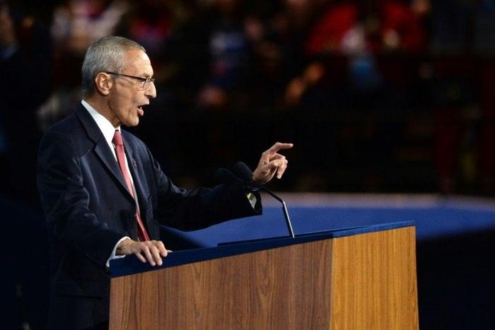 John Podesta, campaign chair for Democratic presidential nominee Hillary Clinton, tells her supporters she will not come out on stage during election night