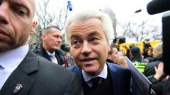 Dutch far-right Freedom Party (Partij Voor De Vrijheid - PVV) leader Geert Wilders pictured at the launch of his parliamentary election campaign in Spijkenisse, Netherlands on February 18, 2017