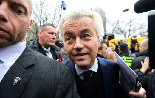 Dutch far-right Freedom Party (Partij Voor De Vrijheid - PVV) leader Geert Wilders pictured at the launch of his parliamentary election campaign in Spijkenisse, Netherlands on February 18, 2017