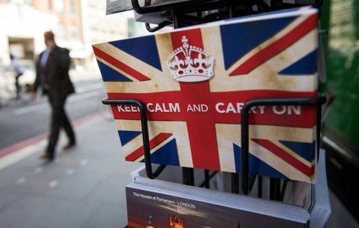The World War II British slogan "Keep Calm and Carry On" have become a byword for British stoicism