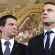 Manuel Valls (L) and Emmanuel Macron pictured when both were ministers for the Socialist Party in 2016