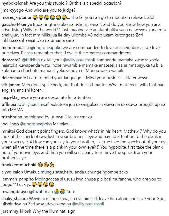 Ringtone attacked for claiming Willy Paul is a devil worshiper