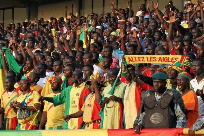 Mali fans at the 2015 Africa Cup of Nations qualifier against Algeria in November 2014 at the March 26 Stadium in Bamako