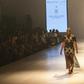 A plus-size model shows of a new creation by designer Aisha Abubakr from Aisha Abu-Bakr Luxury Design at the Lagos Fashion & Design Week in Nigeria on October 26, 2016