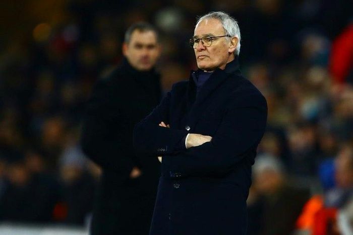 Leicester City's manager Claudio Ranieri watches from the touchline at The Liberty Stadium in Swansea, south Wales on February 12, 2017