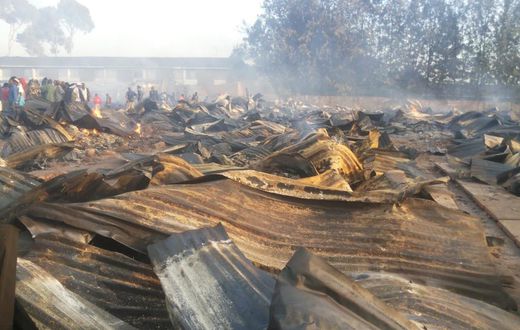Structures consumed by fire that broke out at Toi Market on Tuesday March 12, 2019 (Oliver Oketch)