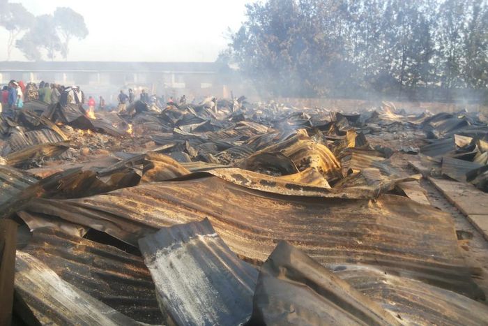 Structures consumed by fire that broke out at Toi Market on Tuesday March 12, 2019 (Oliver Oketch)