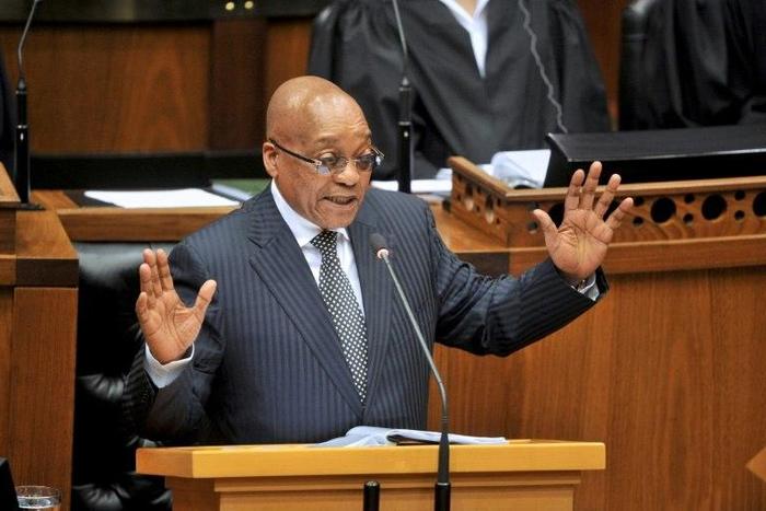 S & P maintained South Africa's foreign currency debt status one notch above junk status, but kept its negative outlook for the country, which has struggled with political friction and slow growth under President Jacob Zuma, seen in May 2016