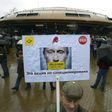 Demonstrators gathered in Saint Petersburg on Sunday to protest Vladimir Putin's expected candidacy in 2018 elections