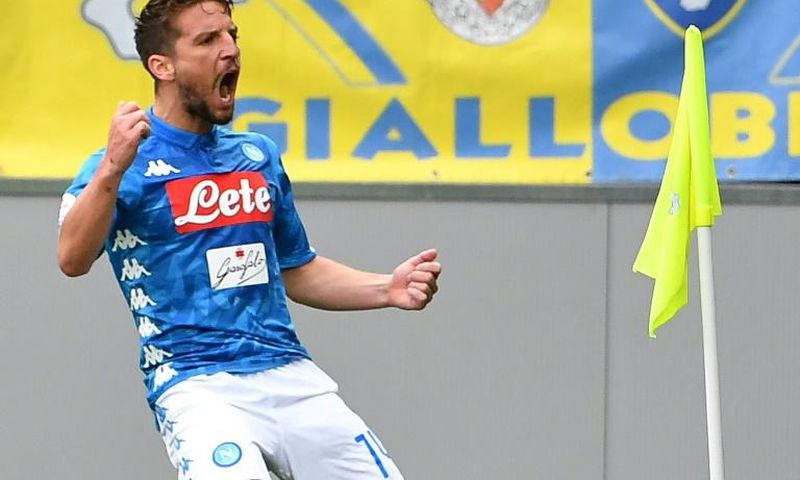 Dries Mertens moved level with Diego Maradona in Napoli's all-time Serie A goalscorers list after scoring his free-kick opener at Frosinone