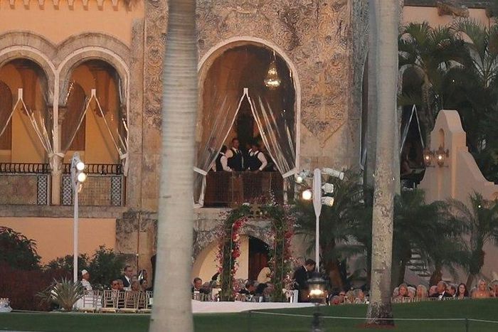 President Donald Trump hosts a dinner with Japanese Prime Minister Shinzo Abe at Mar-a-Lago Resort on February 11, 2017 in West Palm Beach, Florida