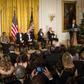 (L-R) The 2016 Kennedy Center Honorees: pianist Martha Argerich; actor Al Pacino: singer Mavis Staples; musician James Taylor; members of the Eagles: Don Henley, Timothy B. Schmit and Joe Walsh participate in a reception at The White House