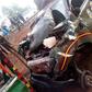 Wreckage of a police vehicle involved in an accident