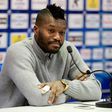 Djibril Cisse speaks during a press conference on April 5, 2014
