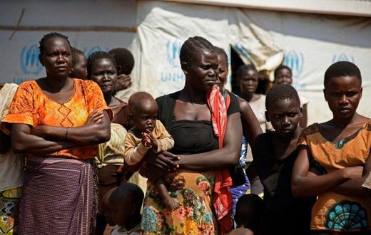 South Sudanese refugees at the Nyumanzi transit centre in Adjumani, Uganda in 2016
