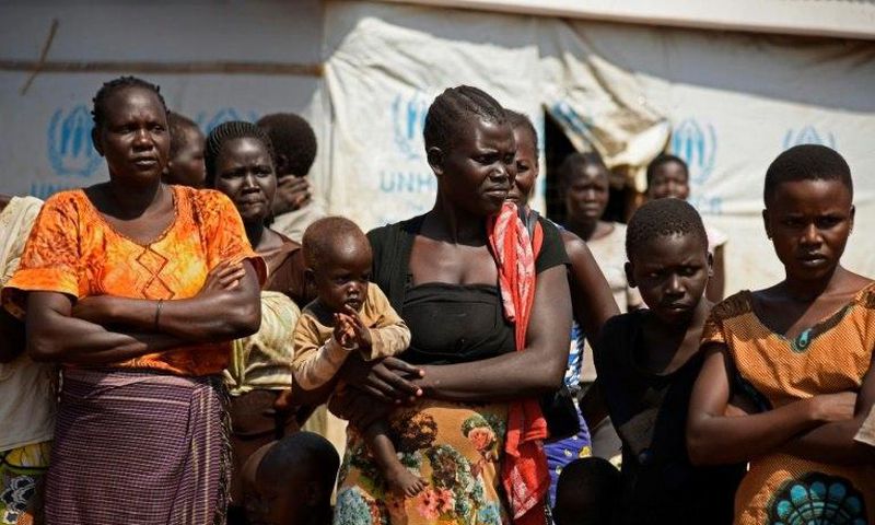 South Sudanese refugees at the Nyumanzi transit centre in Adjumani, Uganda in 2016