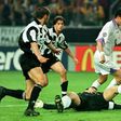 Real Madrid's Predrag Mijatovic (right) dribbles around Juventus goalie Angelo Peruzzi as he scores the winning goal in their 1998 Champions League final in Amsterdam
