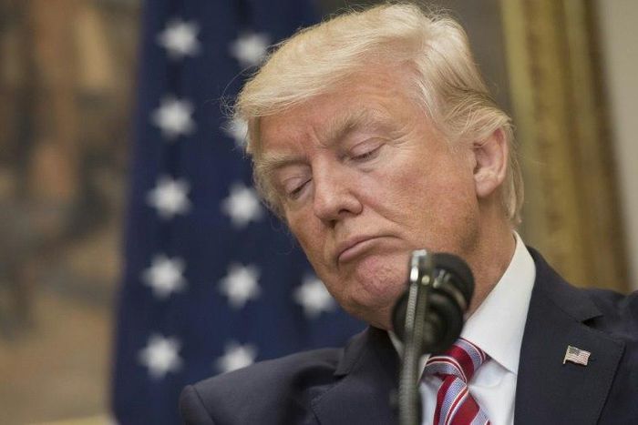 US President Donald Trump speaks to the press with Turkish President Recep Tayyip Erdogan following meetings in the Roosevelt Room of the White House in Washington, DC, May 16, 2017