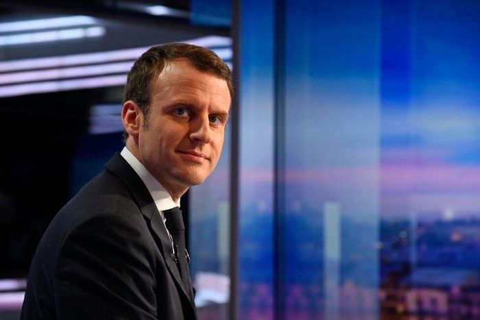 French presidential election candidate for the En Marche movement Emmanuel Macron is pictured prior to taking part in the live evening news at the studios of French private television channel TF1 on March 12, 2017 in Boulogne-Billancourt