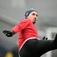Manchester United's Swedish striker Zlatan Ibrahimovic trains ahead of the English FA Cup match against between Blackburn Rovers at Ewood Park in Blackburn on February 19, 2017