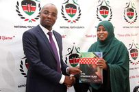 NYC Chair Fatuma Abubakar with new Youth Council CEO Roy Sasaka (Nation)