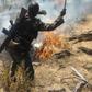 KWS ranger attempts to put out fire (Twitter)