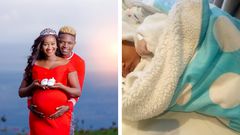 Mr Seed with wife Nimo Gachuri and their new born Gold