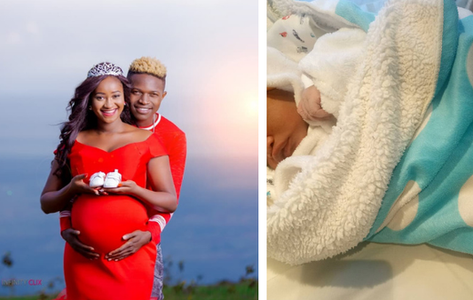 Mr Seed with wife Nimo Gachuri and their new born Gold