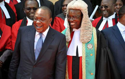 President Uhuru Kenyatta with Chief Justice David Maraga