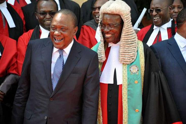 President Uhuru Kenyatta with Chief Justice David Maraga