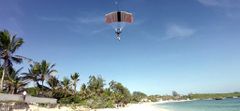 Sky diver at a beach located on the Kenyan coast