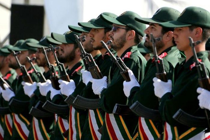 Soldiers from Iran's elite Revolutionary Guard