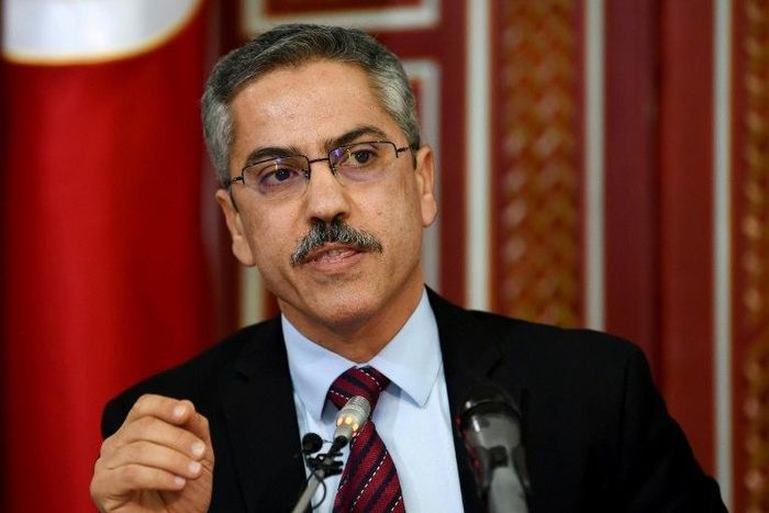President of Tunisia's electoral body, Chafik Sarsar, holds a press conference on April 3, 2017, in Tunis