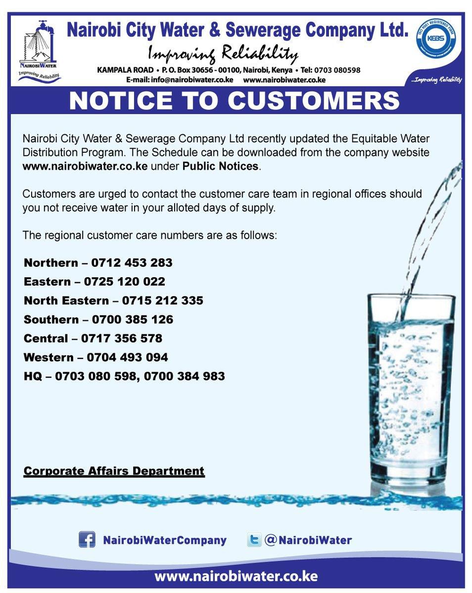 Statement from Nairobi Water company