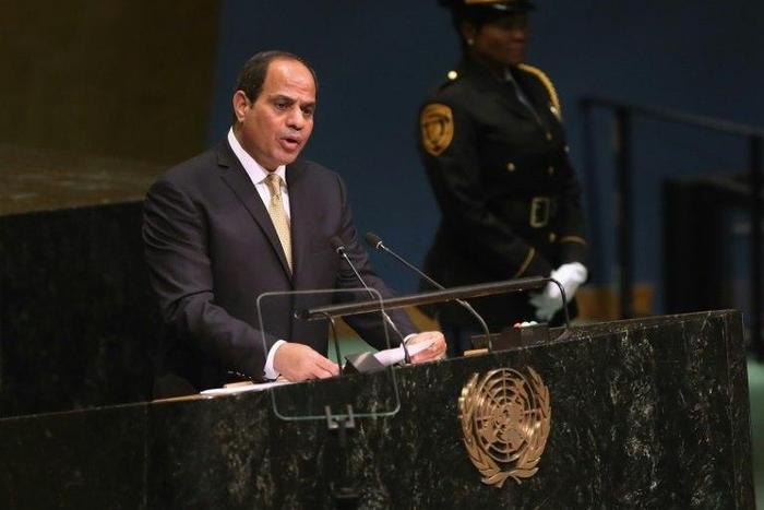 Egyptian President Abdel Fattah al-Sisi said the government would look at revising a 2013 protest law passed after the former army chief overthrew his Islamist predecessor