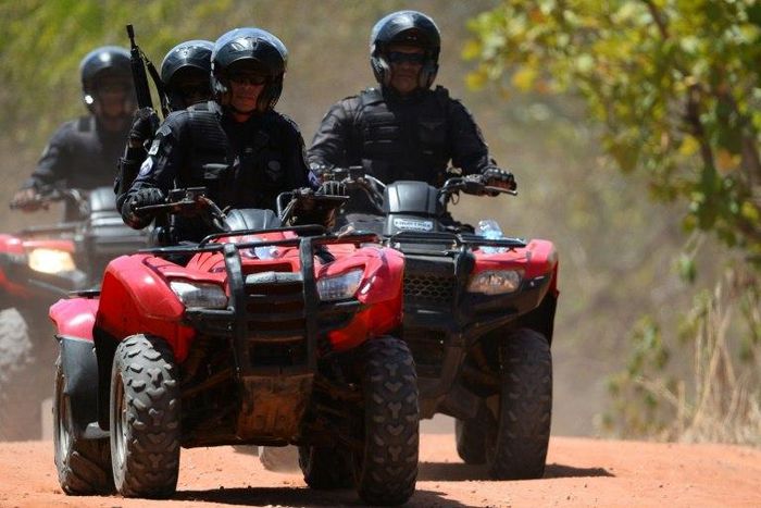 Riot police were deployed after dozens of inmates escaped Alcacuz jail at the beginning of the year