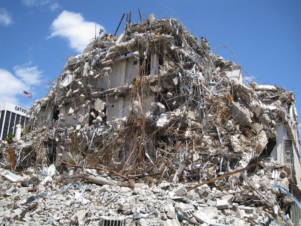 Building demolition rubble (twitter)