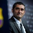 Barcelona's new coach Ernesto Valverde looks on as he gives a press conference during his official presentation in Barcelona on June 1, 2017, after signing his new contract with the Catalan club
