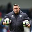 Leicester City's manager Craig Shakespeare attends the warm-up ahead of the English Premier League football match against West Bromwich Albion April 29, 2017