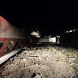 Derailed wagons from a train lie on the ground near the village of Adendro, some 40 km west of Thessaloniki, in northern Greece on May 14, 2017