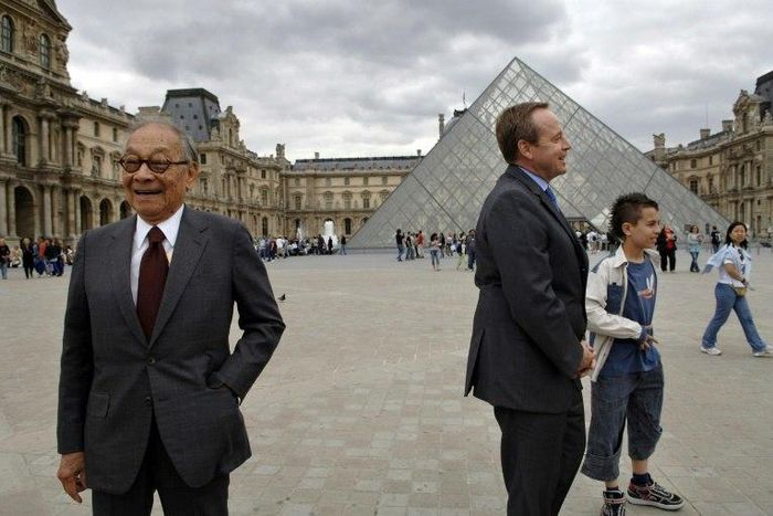 I.M Pei (L), the architect of the once-controversial Louvre Pyramid now an icon of the French caoital, is to turn 100