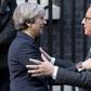 European Commission President Jean-Claude Juncker held talks with British Prime Minister Theresa May at No. 10 Downing Street in April 2017