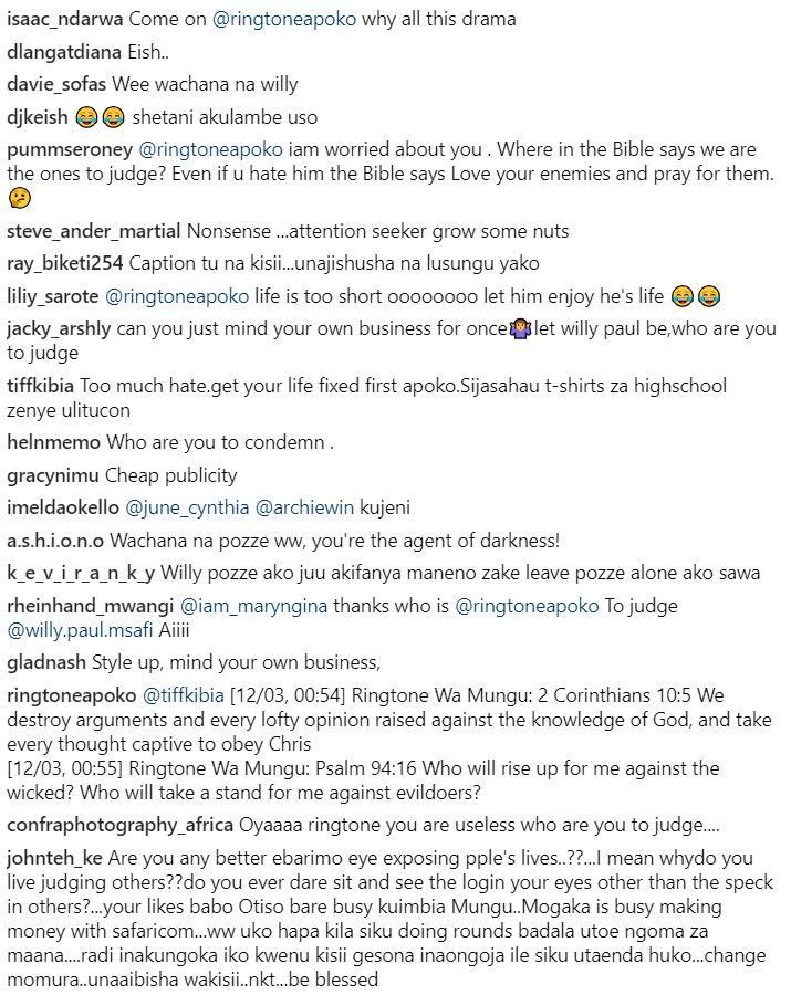 Ringtone attacked for claiming Willy Paul is a devil worshiper