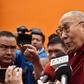 Exiled Tibetan spiritual leader the Dalai Lama speaks to media after delivering religious teachings at the Buddha Stadium in Bomdila in India's north-eastern state of Arunachal Pradesh state