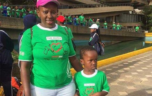 Jerusha Wanjiku with her son Ian Kariuki in a past event in Nairobi (Nation)