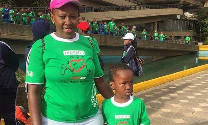 Jerusha Wanjiku with her son Ian Kariuki in a past event in Nairobi (Nation)
