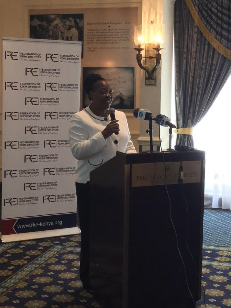 FKE CEO Jacqueline Mugo (C) during a past event
