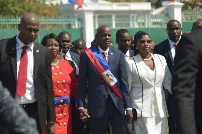New Haitian President Jovenel Moise arrives at the Te Deum during his inauguration ceremony at the National Palace in Port-au-Prince, on February 7, 2017