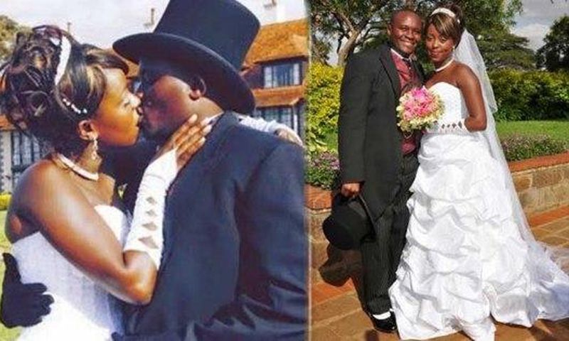 Lillian Muli and Njuguna Kanene during their wedding