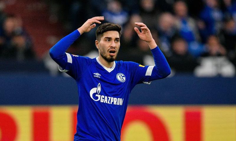 Schalke midfielder Suat Serdar, pictured here in last week's defeat to Leipzig, scored the winner against Hanover on Sunday